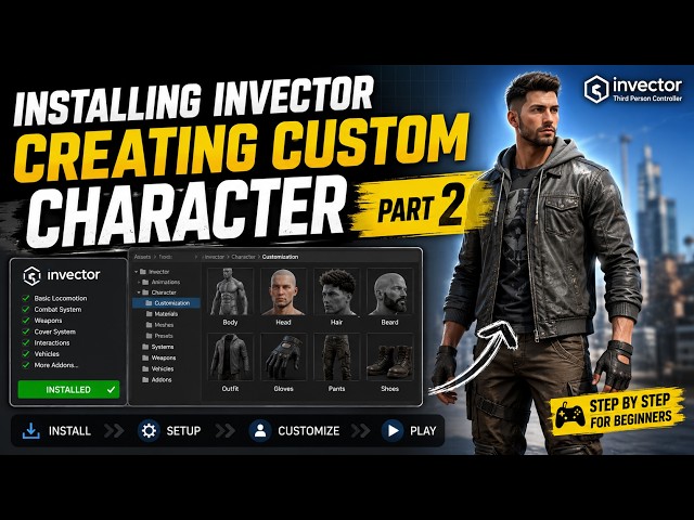 Installing Invector Unity Creating Character Player (Part 2) | GTA Style Third Person Shooter Course