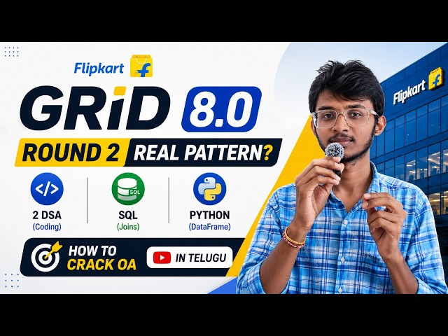 Flipkart GRiD 6.0 Round 2 REAL Pattern 🔥| 2 DSA + SQL + Python | How to Crack OA | Telugu
