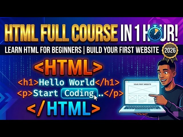 HTML Full Course in 1 Hour | Learn HTML for Beginners | Build Your First Website (2026)