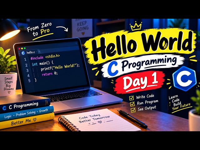 Day-1|Hello World|C Programming for beginners 