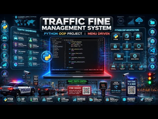 🚦 Traffic Fine Management System Using Python (OOP + Menu Driven) | Complete Python Project Tutorial