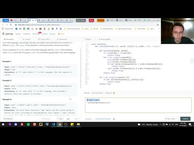 LeetCode - Easy - Verifying an Alien Dictionary - v1
