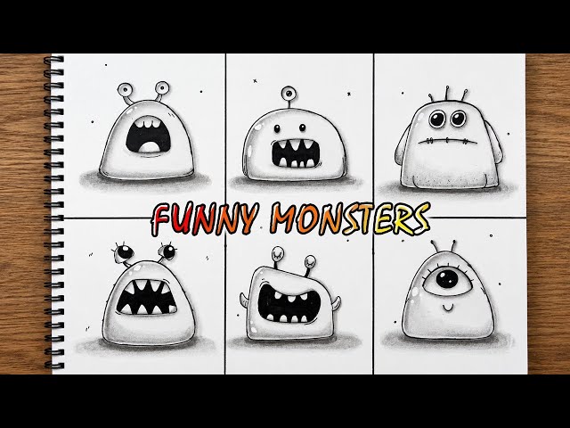 Funny Monsters Drawing 👹 | Easy Monster Drawing for Beginners | Step-by-Step Pencil Sketch