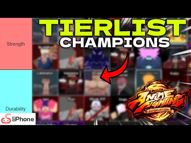 🚨TIERLIST de CHAMPIONS en ANIME FIGHTING SIMULATOR roblox