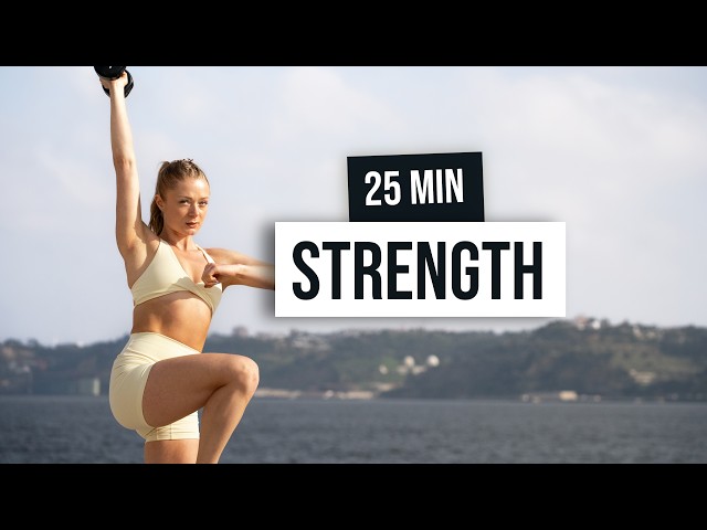 25 MIN STRENGTH WORKOUT - Full Body With Weights, No Jumping, Dumbbell Workout At Home