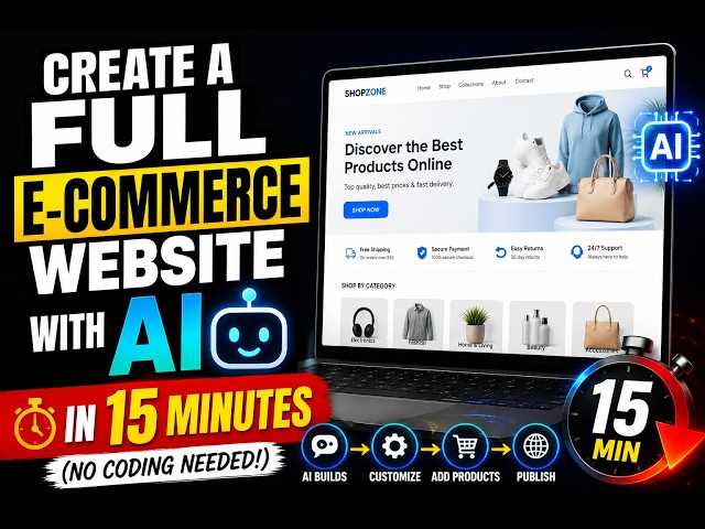 🔥 LIVE: Watch Me Build an E-commerce Website From Scratch Using AI — NO CODING!