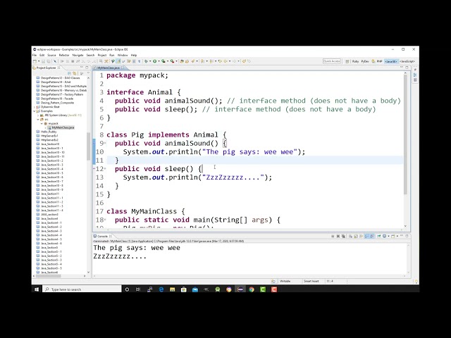 Java Interface Implements Example