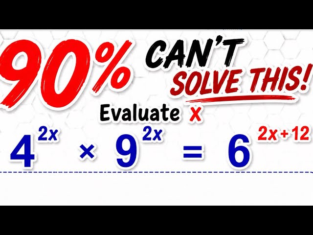 Exponential equation with different bases.