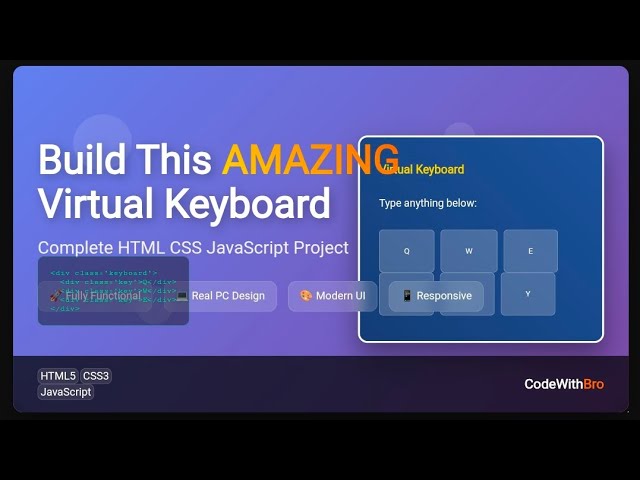 Virtual PC Simulator using HTML, CSS & JavaScript |Interactive Notepad & Mechanical Keyboard Project
