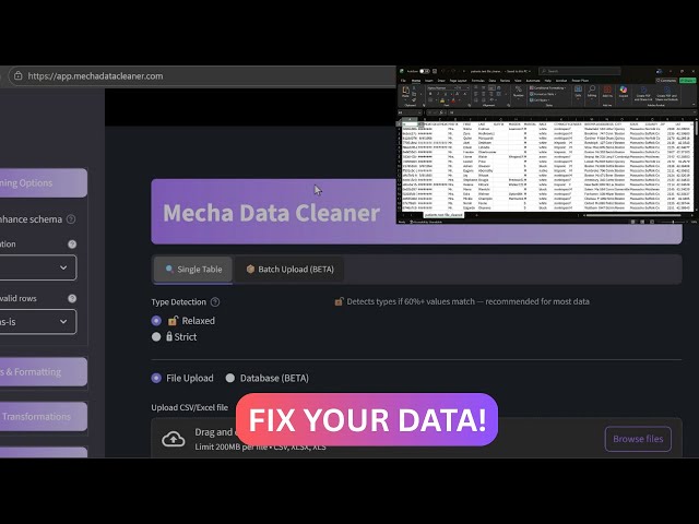 Clean Messy CSV & Excel Files Automatically | Mecha Data Cleaner Overview