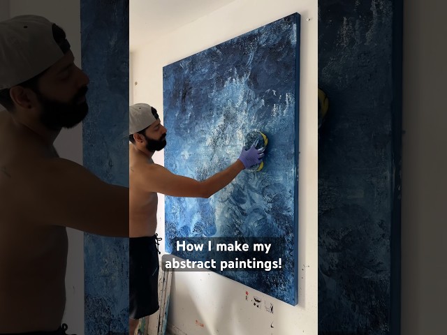 A simple technique using a sponge to make this #abstractpainting #abstractart #abstract