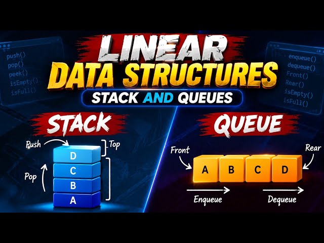 Linear data structures stack and queues explanation by P Tarun