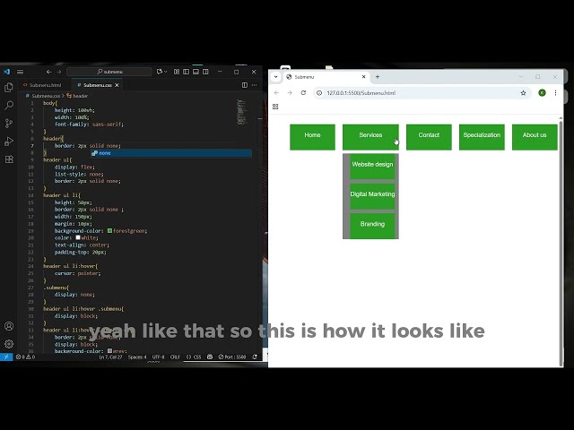 How to Create a Submenu in HTML & CSS (Step-by-Step Tutorial)