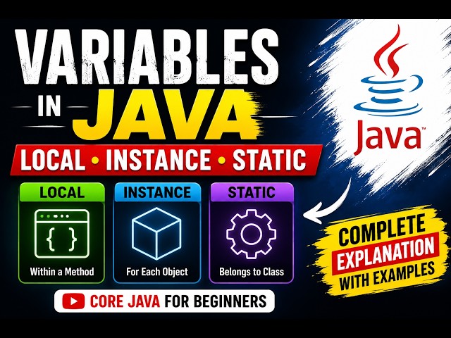 Variables in Java | Why do we use Variables? Local Variables | Instance Variables | Static Variables