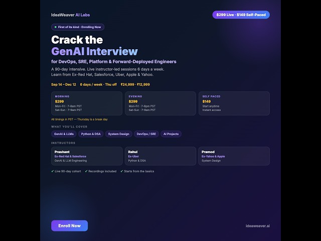 Cracking the GenAI Interview for DevOps, SRE, Platform & Forward-Deployed Engineers