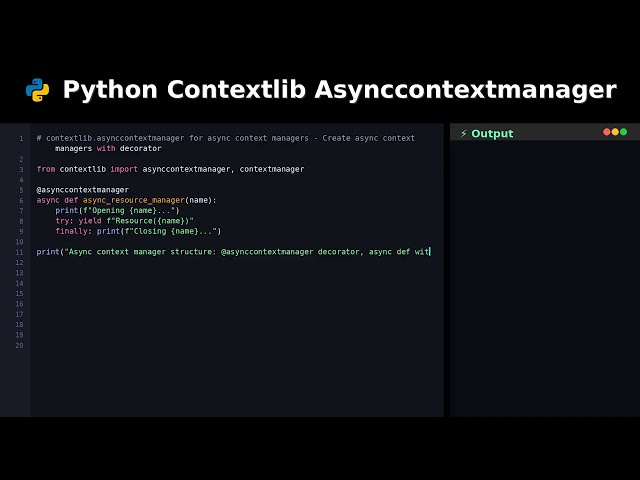 Python Contextlib Asynccontextmanager #tutorial