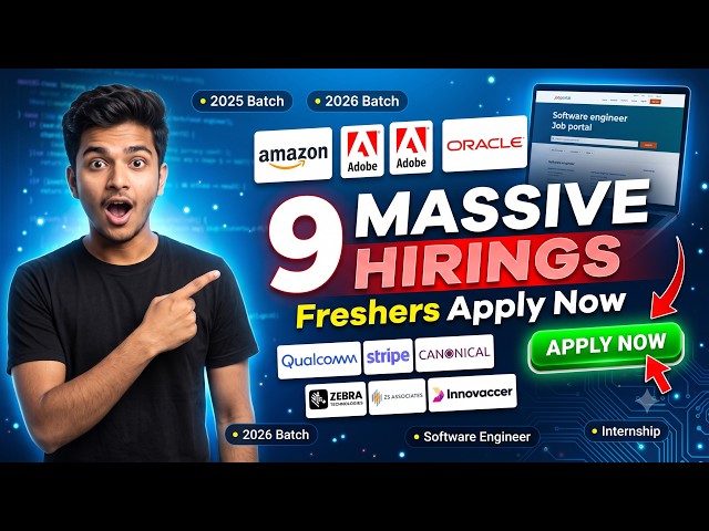 TOP  MNC OFF CAMPUS HIRING 2026 | Amazon, Adobe, Oracle, Qualcomm & More | Apply Now Batch 2019-26