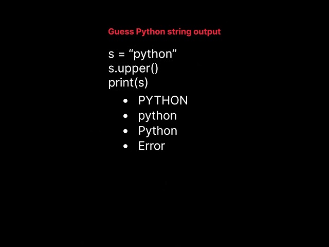 Python string upper case interview question #python #pythonforbeginners