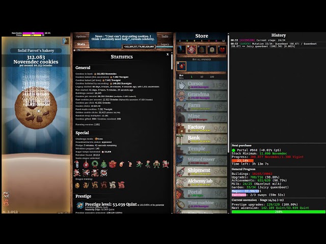 7.441 trevigintillion cookies | Cookie Clicker 100% TAS (631/639)