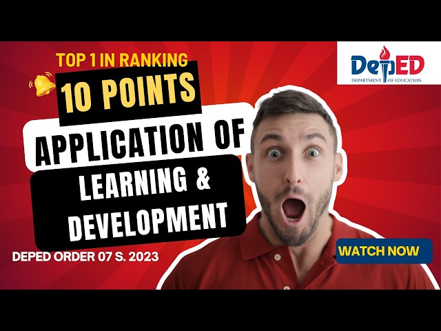 How to prepare an application of learning and development? #depedpromotion #depedranking #promotion