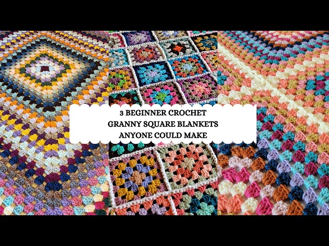 Crochet Blanket Compilation: 3 Beginner Granny Square Blankets Anyone Could Make |Tutorial,DIY,Easy✨