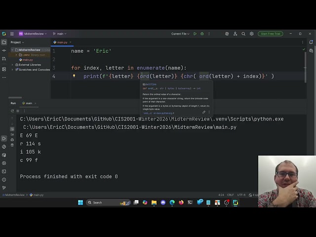 CIS 2001 - CS2 for Data Scientists ( Python ) - Winter 2026 - Midterm review