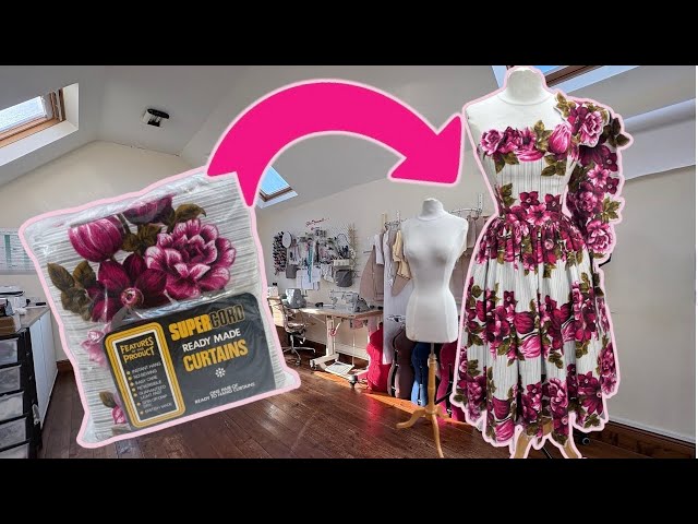 I Had 3 Days to Transform These Vintage curtains Into Dress... and No Idea What I Was Doing