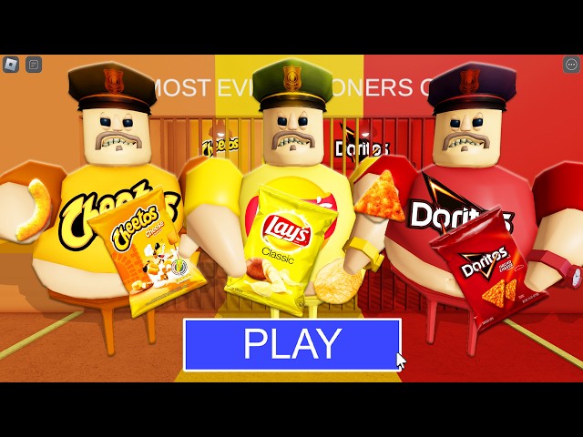 CHEETOS BARRY Vs LAYS BARRY Vs DORITOS BARRY in BARRY'S PRISON RUN! New Scary Obby (#Roblox)