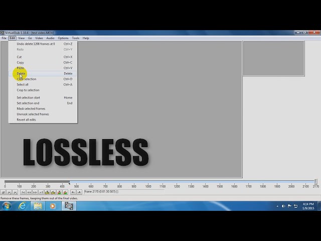 Lossless video Cutting using VirtualDub x86