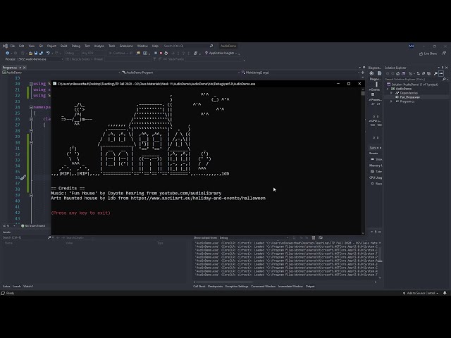 Intro to C#: Extra - SoundPlayer in Console Apps