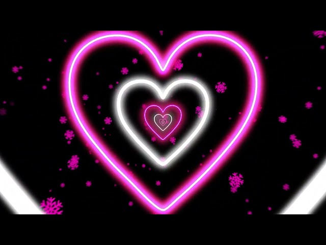 Pink Winter Heart Light | Neon Tunnel Motion Graphics Loop