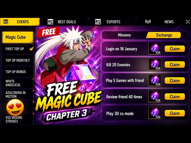 GET READY FOR NARUTO CHAPTER 3: FREE MAGIC CUBE + MAGIC CUBE STORE UPDATE 🤯🇳🇪 | FREE FIRE NEW EVE...