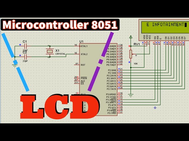 Microcotroller 8051 Interface with lcd Display \ how to simulate 8051 with LCD display #8051 #LCD