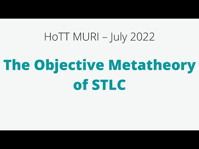 The Objective Metatheory of Simply Typed Lambda Calculus