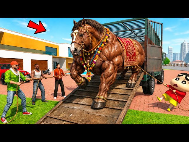 Franklin and Jack Brought a Giant Bodybuilder Horse 💥 Home 😱 Indian Theft Auto Simulator 🤩