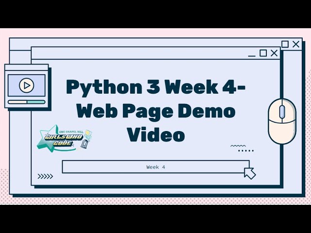Python 3 Week 4 | Web Page Demo