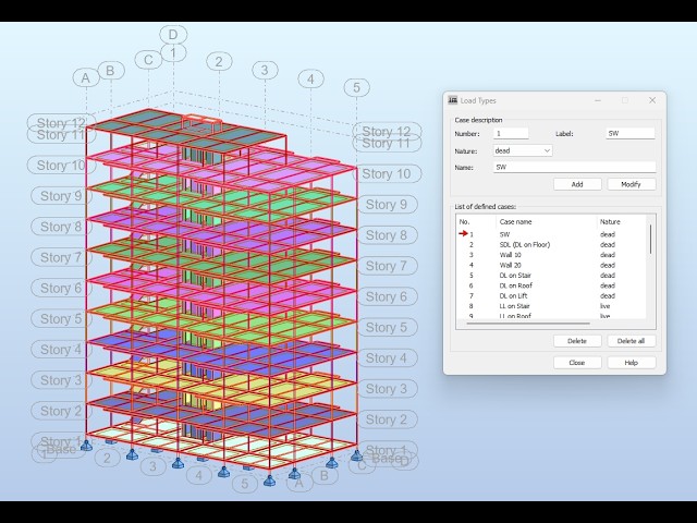 thesis project 10 floor by Robot Structural Analysis (How to make Load type for Apply Load)
