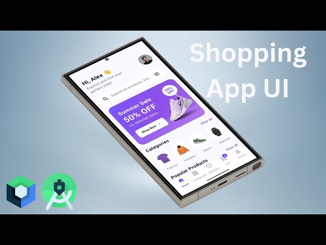 Build a Beautiful Shopping App UI in Jetpack Compose | Material 3 | Android Studio