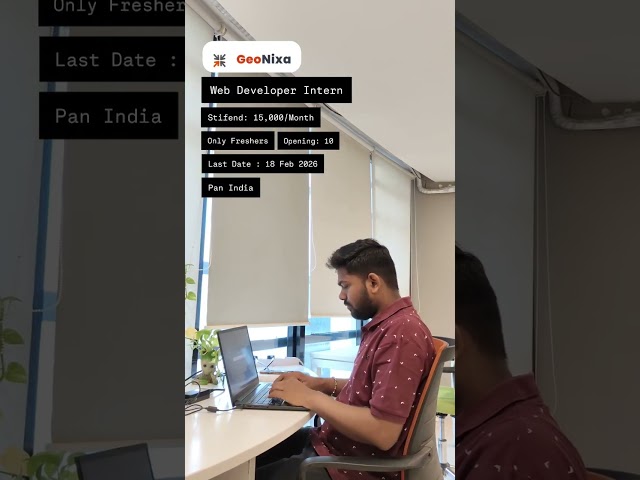 Geonixa Ed Tech PVT LTD is hiring for the Web Developer ||#shorts #ytshorts  #utsavchavda