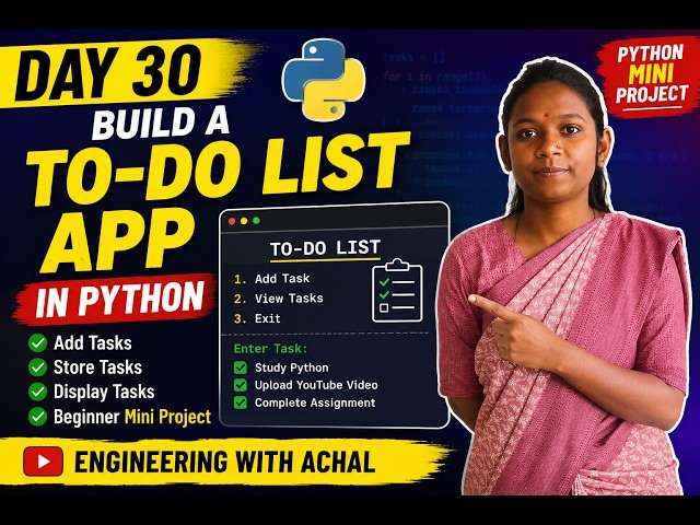 Python Mini Project 🔥 To Do List App in Python | Day 30 Python Coding Challenge