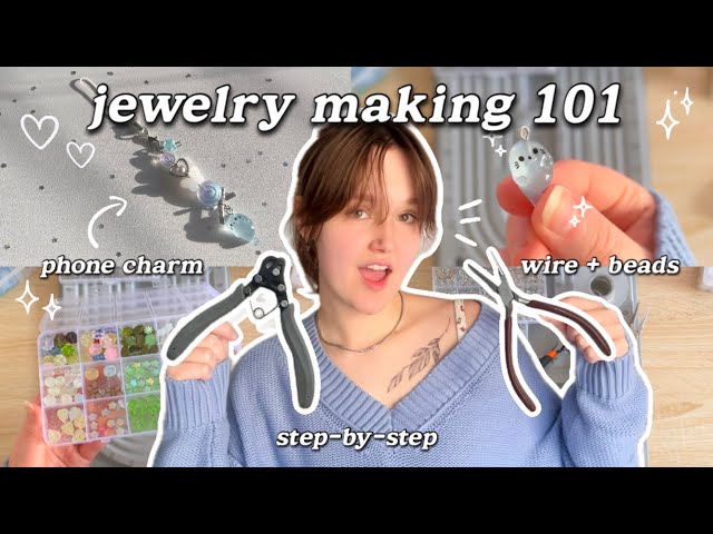 💫 HOW TO MAKE JEWELRY 🩵 beginner phone charm tutorial, wire + bead basics ✨