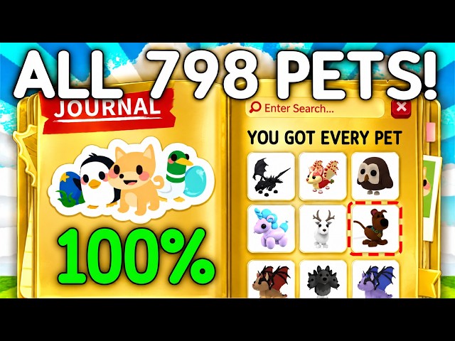 I COMPLETED ADOPT ME! Getting EVERY Pet!