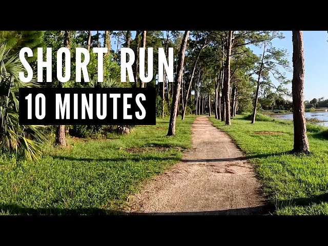 Power Run (10 Mins) - Treadmill POV Virtual Run - Beautiful Trail + Lake
