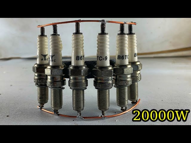 Amazing How To Make 20000W Electricity Energy Self Running Use At Home From Spark Plug