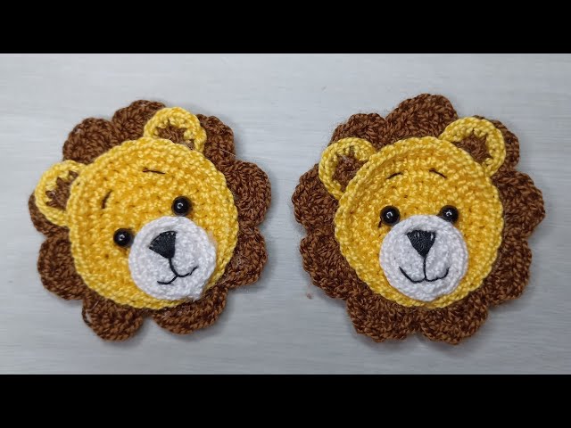 Aplique de león a crochet paso a paso
