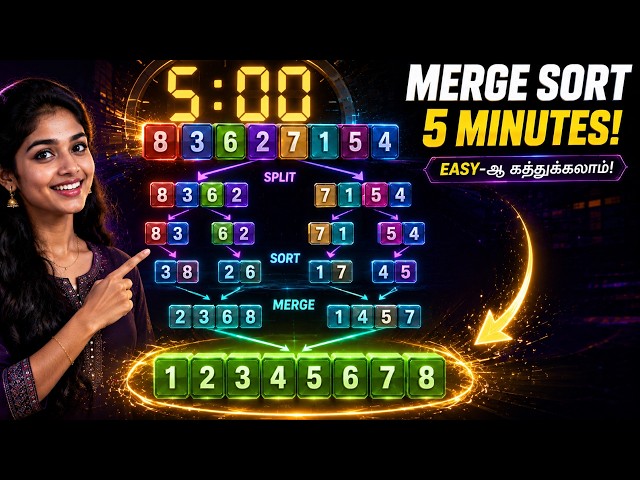 Learn Merge Sort Easily in Tamil in 5 minutes #trending #mergesort #keepgon