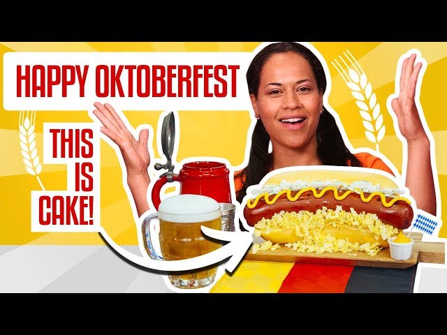 How To Make an Oktoberfest SAUSAGE ON A BUN out of CAKE | Yolanda Gampp | How To Cake It