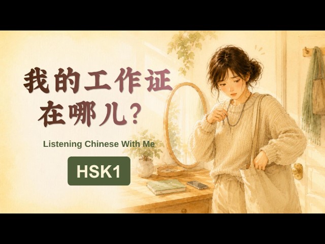 [HSK1] Where Is My Work ID? | 我的工作证在哪儿? | Chinese Listening Practice