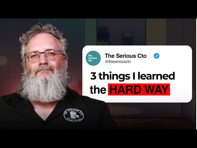 From Developer to CTO: 3 Career Mistakes That Cost Me 20 Years (Learn Them in 10 Minutes)