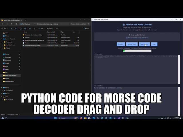 Python code for Morse Code decoder drag and drop